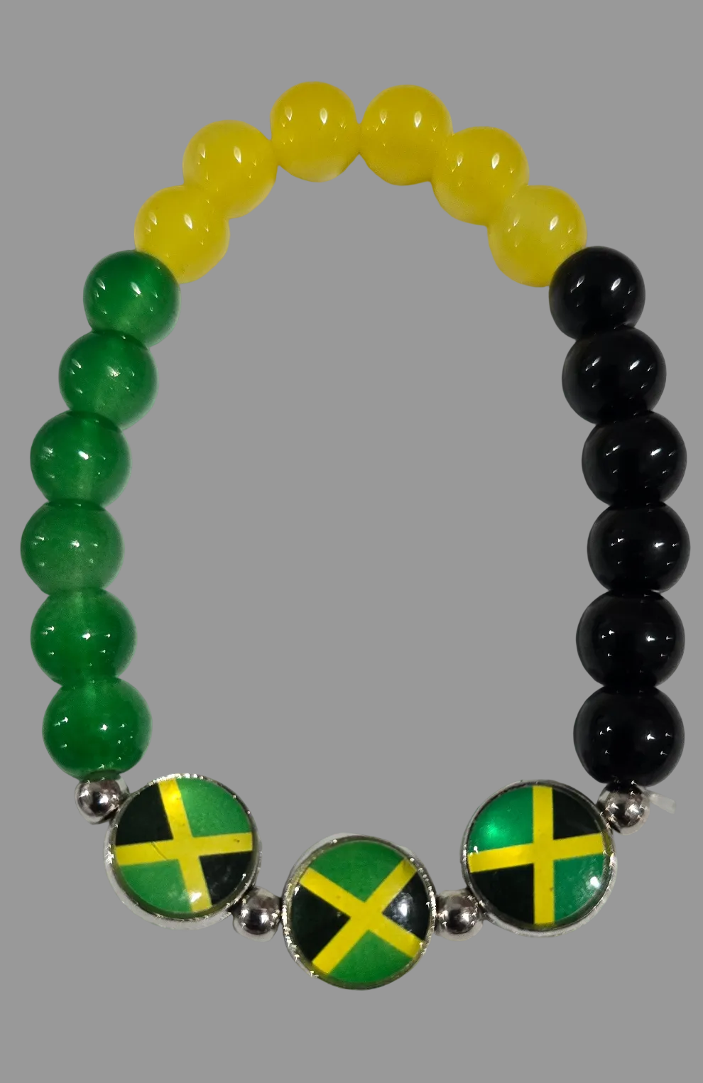 Jamaica flag beaded bracelet black green and yellow colors – KEST Collective