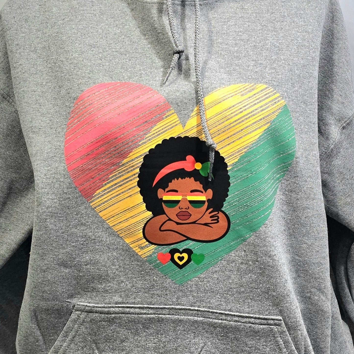 Cute Girl of Hearts Hooded Sweatshirt - Adult