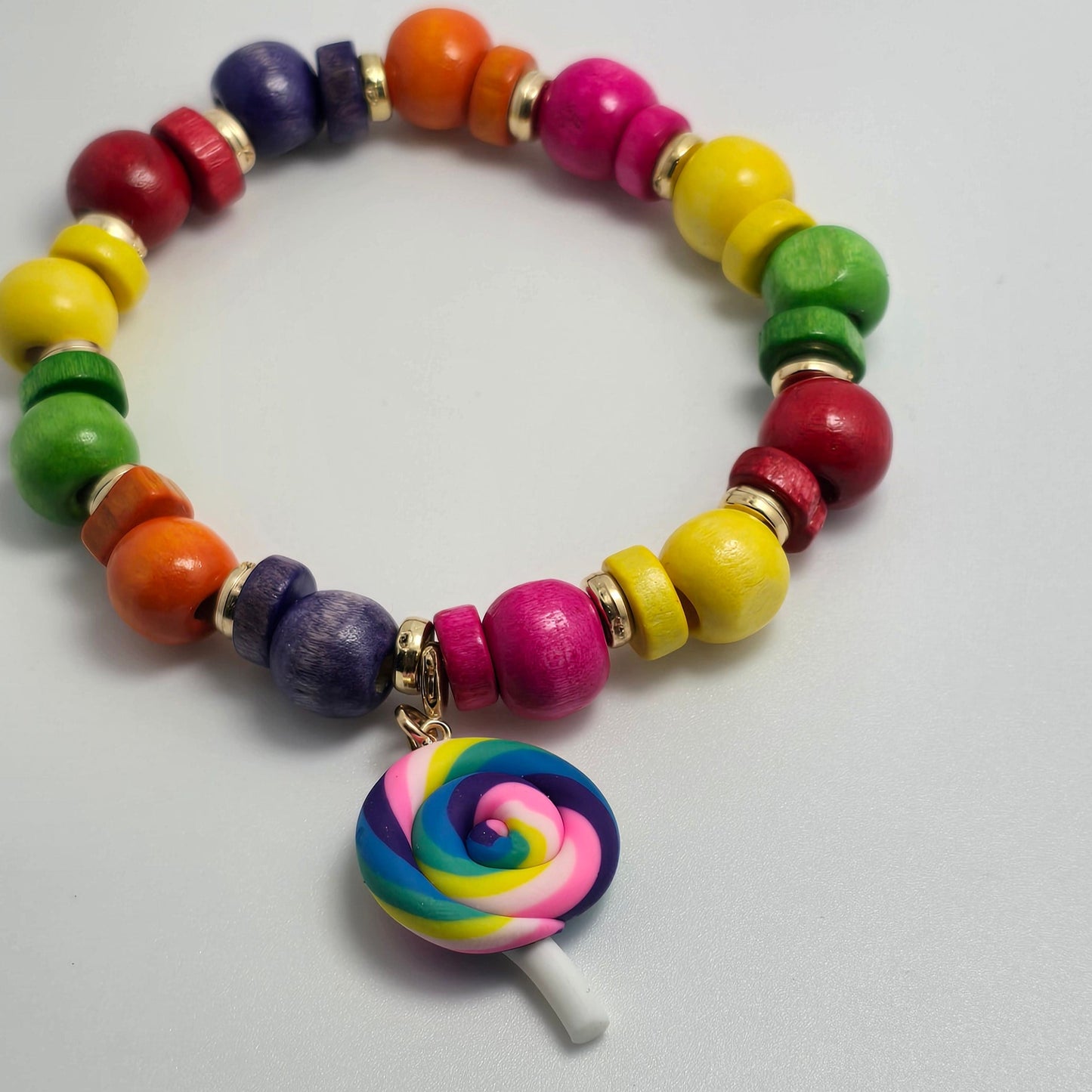 Wood Crayon Bracelet with Candy Charm