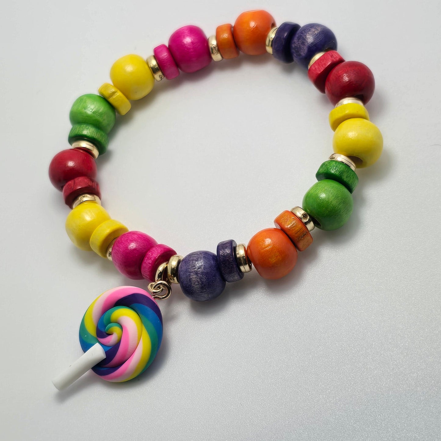 Wood Crayon Bracelet with Candy Charm