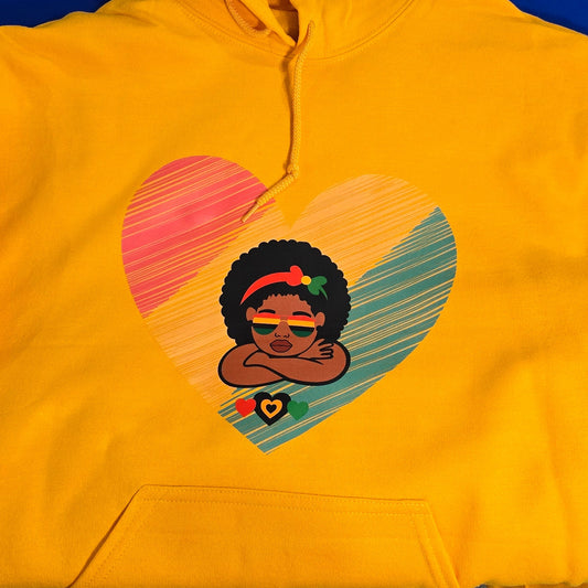 Cute Black Girl Hooded Sweatshirt