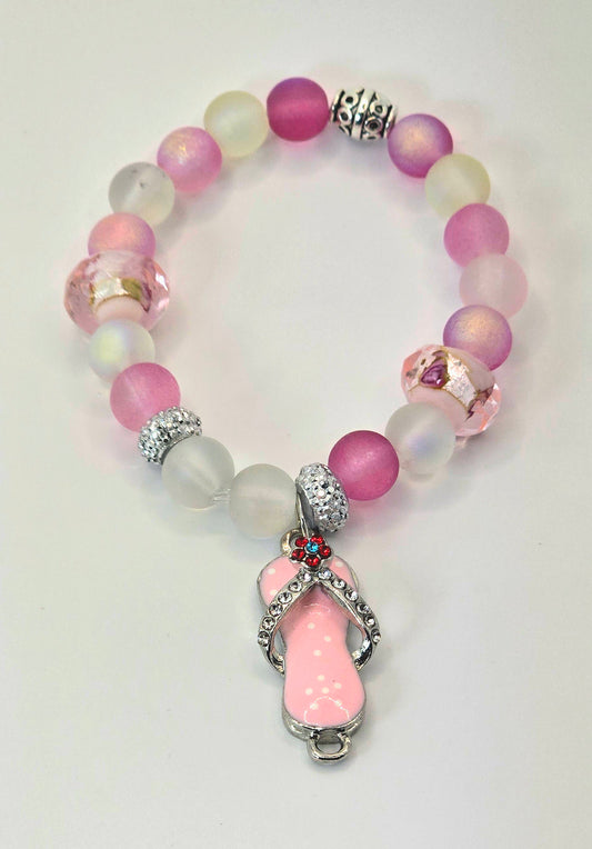 Pretty Pink Beach Sandals Bracelet