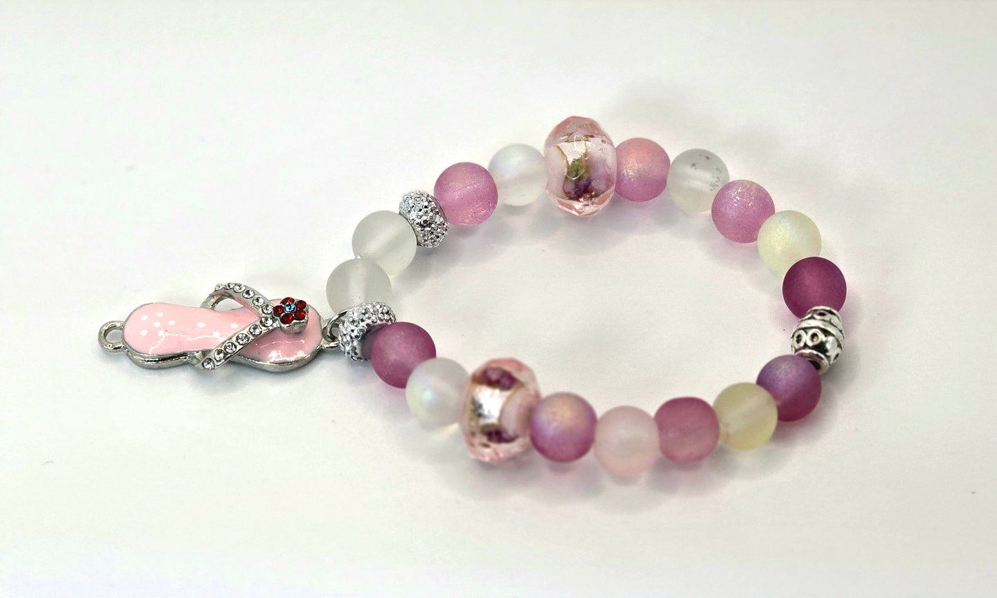 Pretty Pink Beach Sandals Bracelet