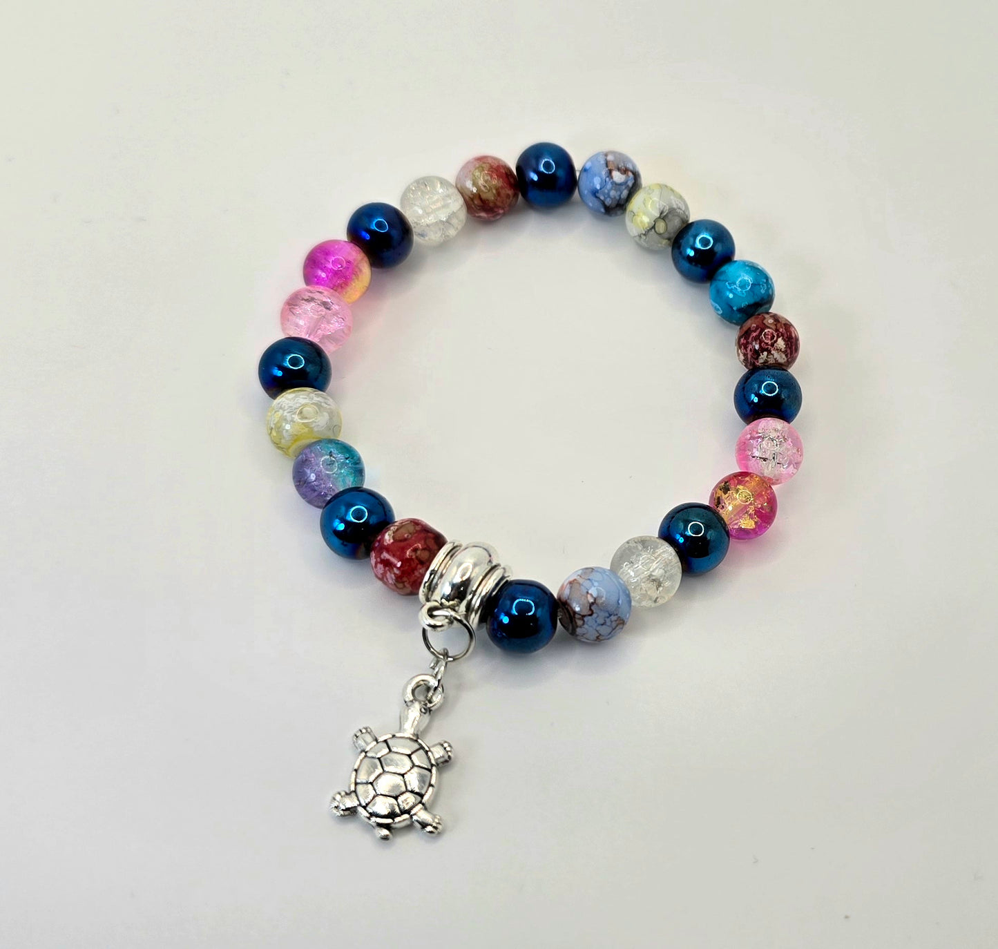 Glass Bracelet with Charm