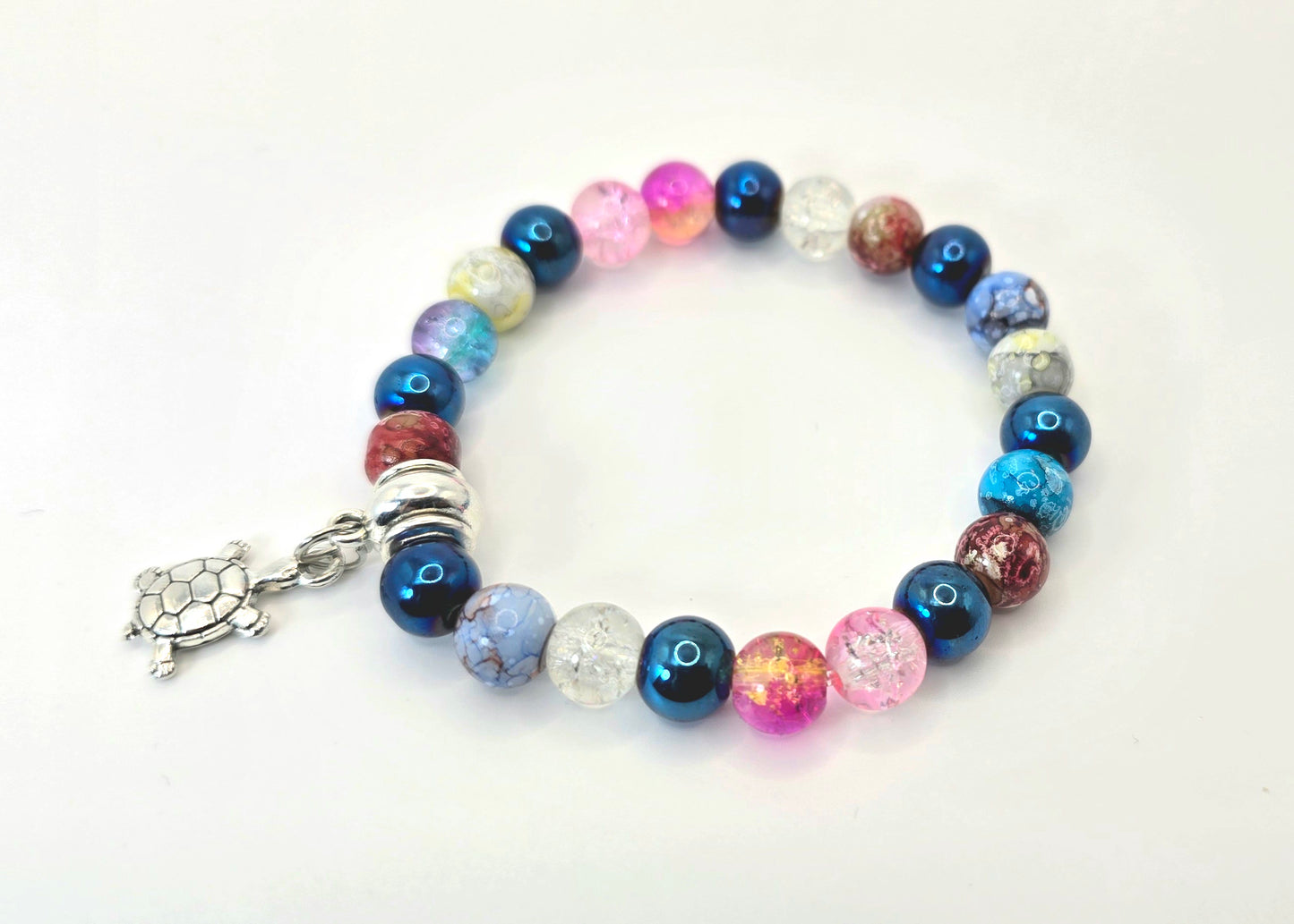 Glass Bracelet with Charm