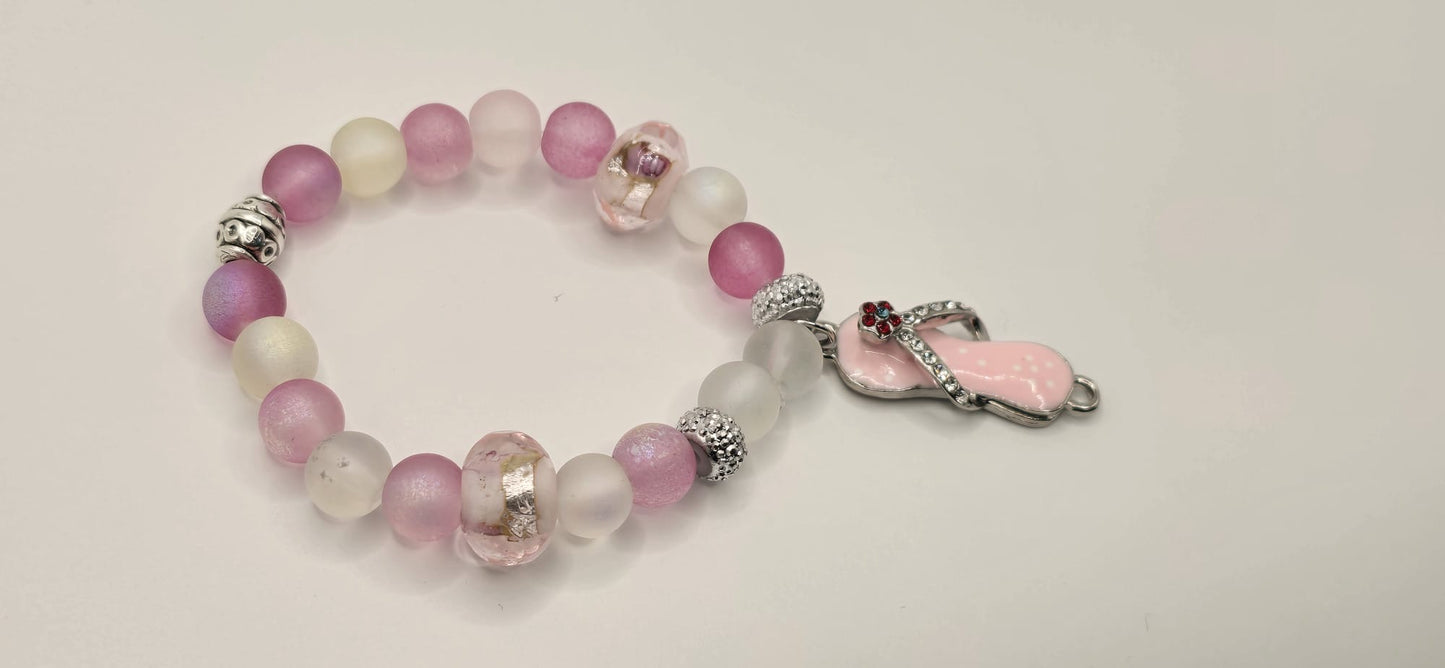 Pretty Pink Beach Sandals Bracelet