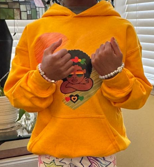 Kids Girl of Hearts Hooded Sweatshirt