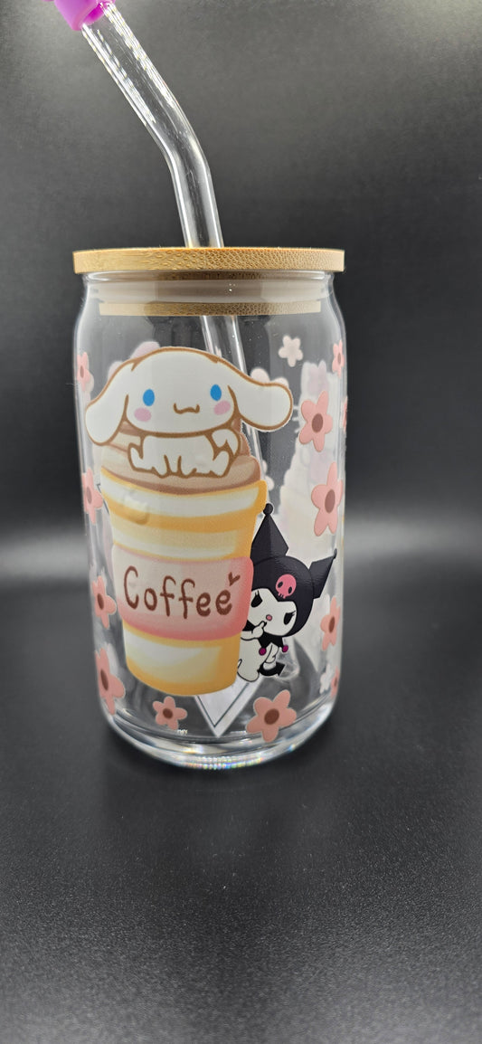 Hello Kitty Coffee Glass Tumbler – 16oz